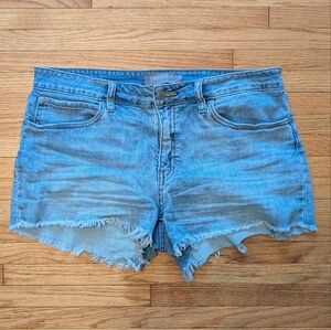 Light Blue Distressed Denim Shorts